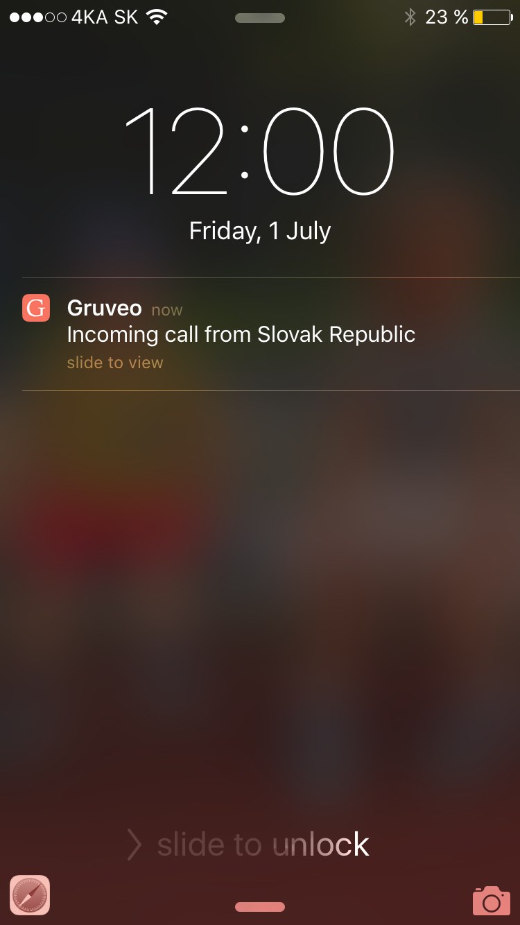Call Notification on iPhone
