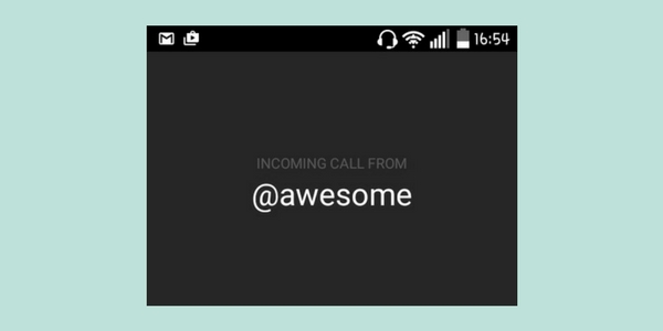 Direct Gruveo Code visible on the incoming call screen