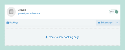 Create a new Booking page or edit settings for the existing one.